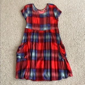 Plaid dress with pockets